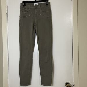 PAIGE olive green indio zip ankle jeans size US 6